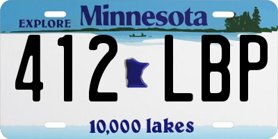 MN license plate 412LBP
