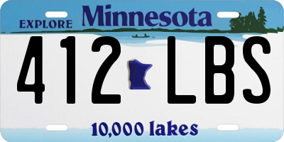 MN license plate 412LBS