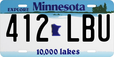 MN license plate 412LBU