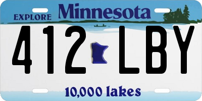 MN license plate 412LBY