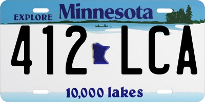 MN license plate 412LCA