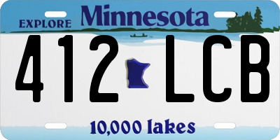 MN license plate 412LCB