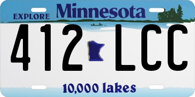 MN license plate 412LCC