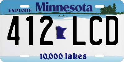 MN license plate 412LCD