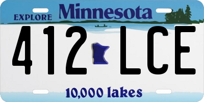 MN license plate 412LCE