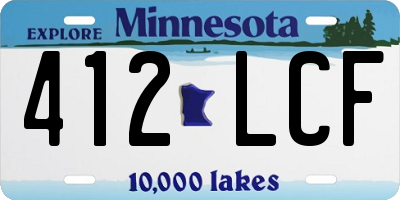 MN license plate 412LCF