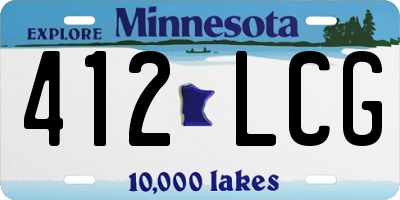 MN license plate 412LCG