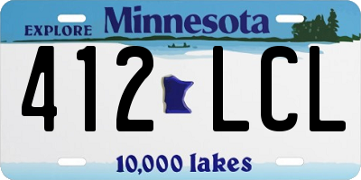 MN license plate 412LCL
