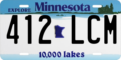 MN license plate 412LCM
