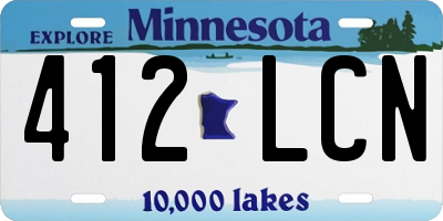 MN license plate 412LCN