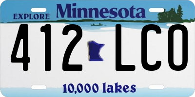 MN license plate 412LCO