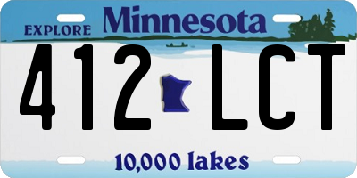 MN license plate 412LCT