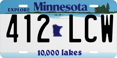 MN license plate 412LCW