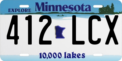 MN license plate 412LCX