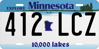 MN license plate 412LCZ