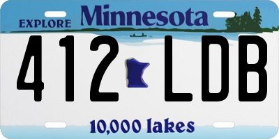 MN license plate 412LDB