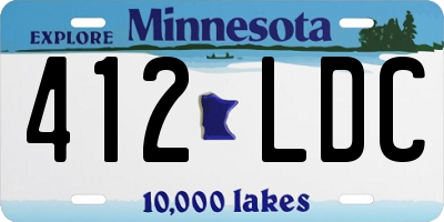 MN license plate 412LDC