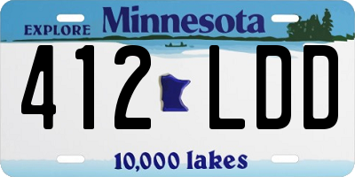 MN license plate 412LDD