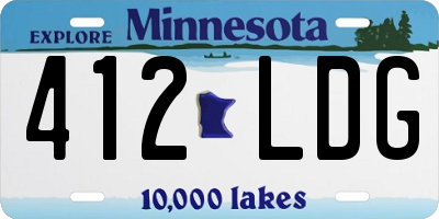 MN license plate 412LDG