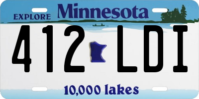 MN license plate 412LDI