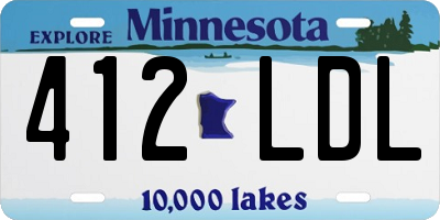 MN license plate 412LDL
