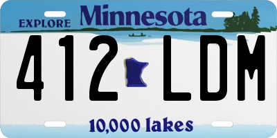 MN license plate 412LDM