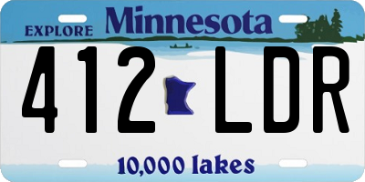 MN license plate 412LDR