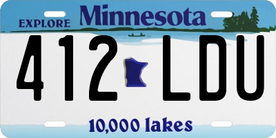MN license plate 412LDU