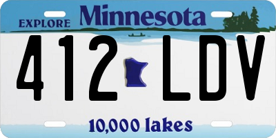 MN license plate 412LDV