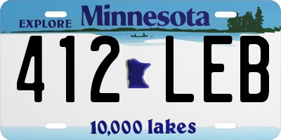 MN license plate 412LEB