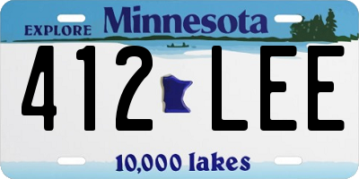MN license plate 412LEE