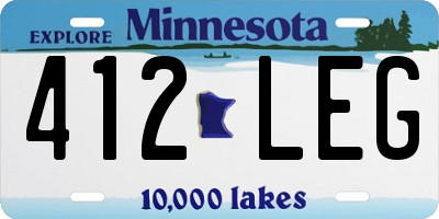 MN license plate 412LEG