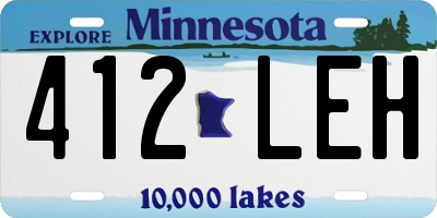 MN license plate 412LEH
