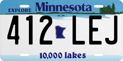 MN license plate 412LEJ