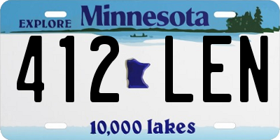 MN license plate 412LEN