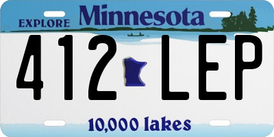 MN license plate 412LEP