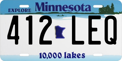 MN license plate 412LEQ