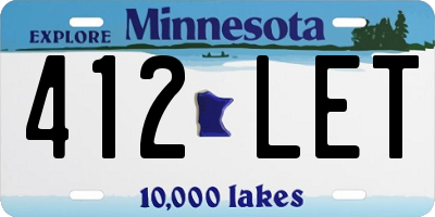 MN license plate 412LET