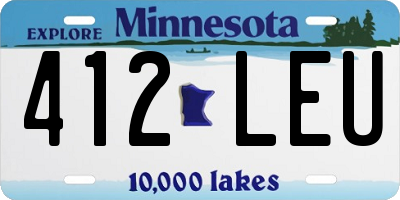 MN license plate 412LEU