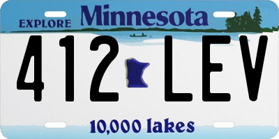 MN license plate 412LEV
