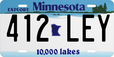 MN license plate 412LEY