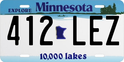 MN license plate 412LEZ