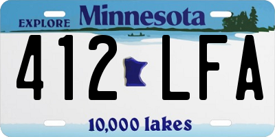 MN license plate 412LFA