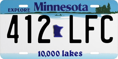 MN license plate 412LFC