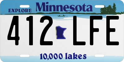 MN license plate 412LFE