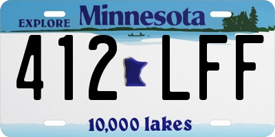 MN license plate 412LFF