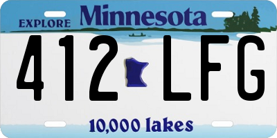MN license plate 412LFG