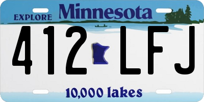 MN license plate 412LFJ