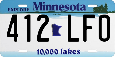 MN license plate 412LFO
