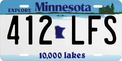 MN license plate 412LFS